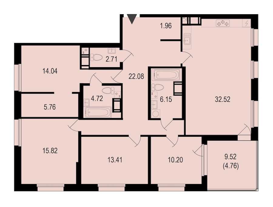 Четырехкомнатная квартира в : площадь 134.13 м2 , этаж: 10 – купить в Санкт-Петербурге